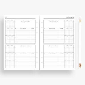 Yearly Calendar Printable, Quarterly Plan, Year at a Glance, Yearly ...