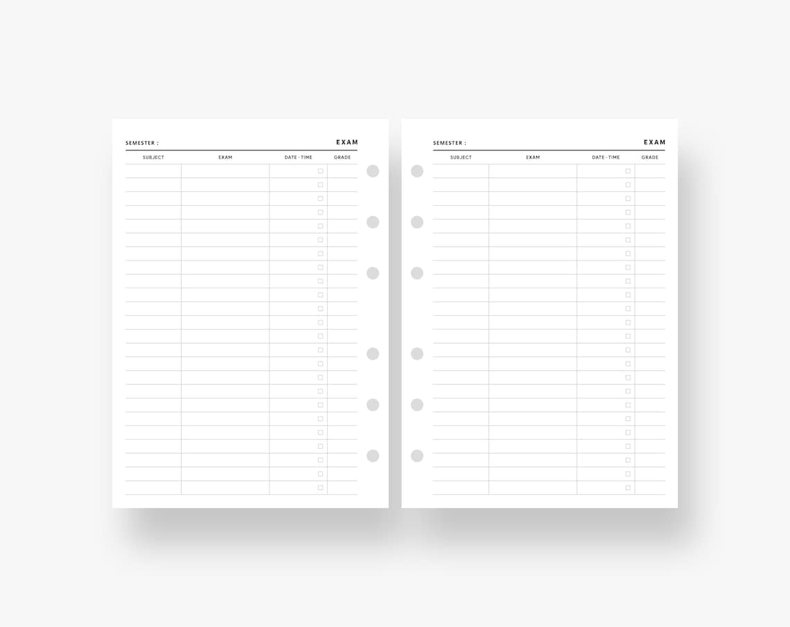 Exam Tracker, Exam Planner, Exam Schedule, Study Planner Printable ...