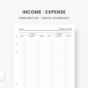 A5 Inserts : Printable Financial Planner Refills, Monthly Income ...