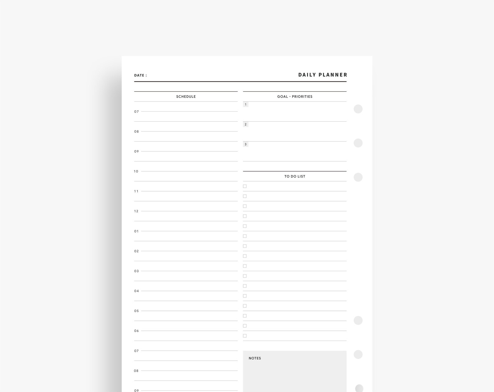 Daily planner printable daily to do list daily schedule etsy