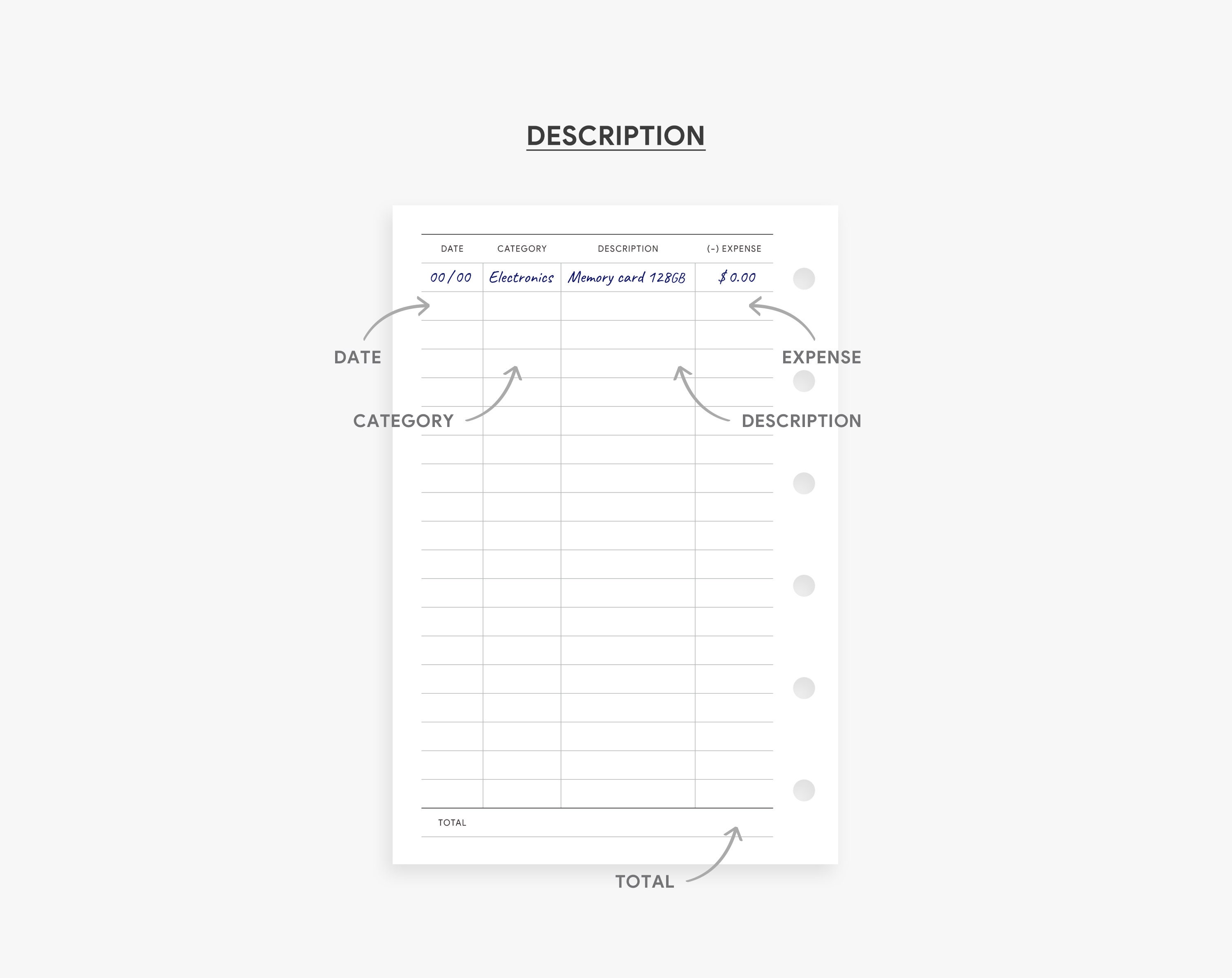 Pocket Inserts Expense Tracker Printable Financial Planner Etsy