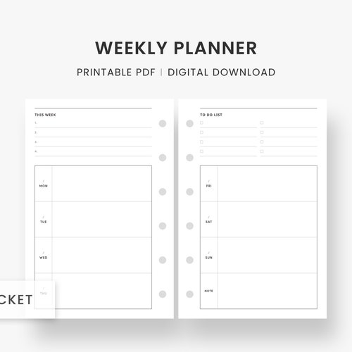 Weekly Planner Printable Pocket Size Weekly to Do Checklist - Etsy