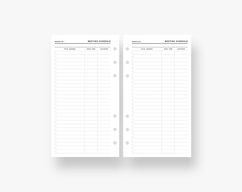 Encarts personnels : Calendrier des réunions, Planificateur de réunion, Liste des réunions, Planificateur daffaires, Planificateur de travail, Planificateur de productivité, Planificateur minimaliste image 2