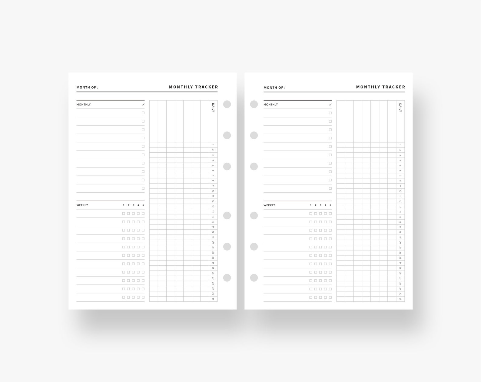 A6 Inserts : Monthly Tracker, Habit Tracker Printable, Daily Habit ...