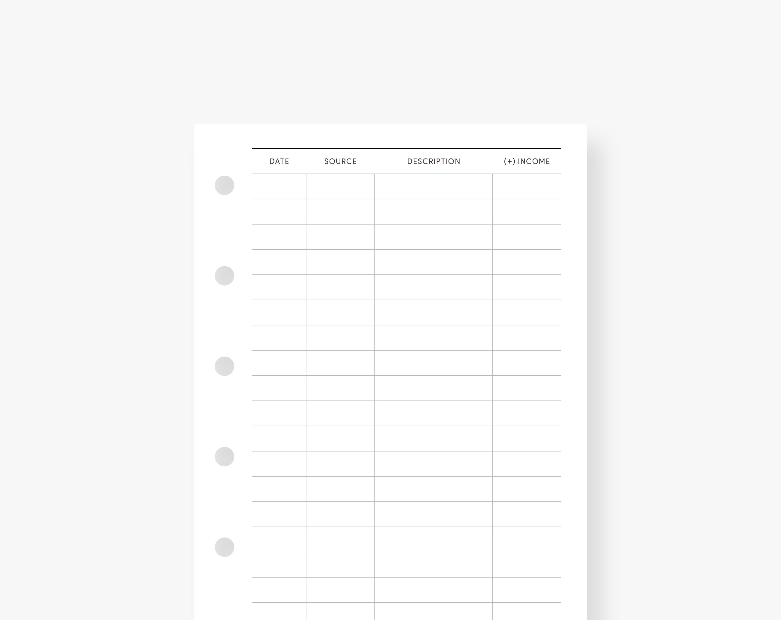 Pocket Inserts : Income Tracker Printable Financial Planner - Etsy