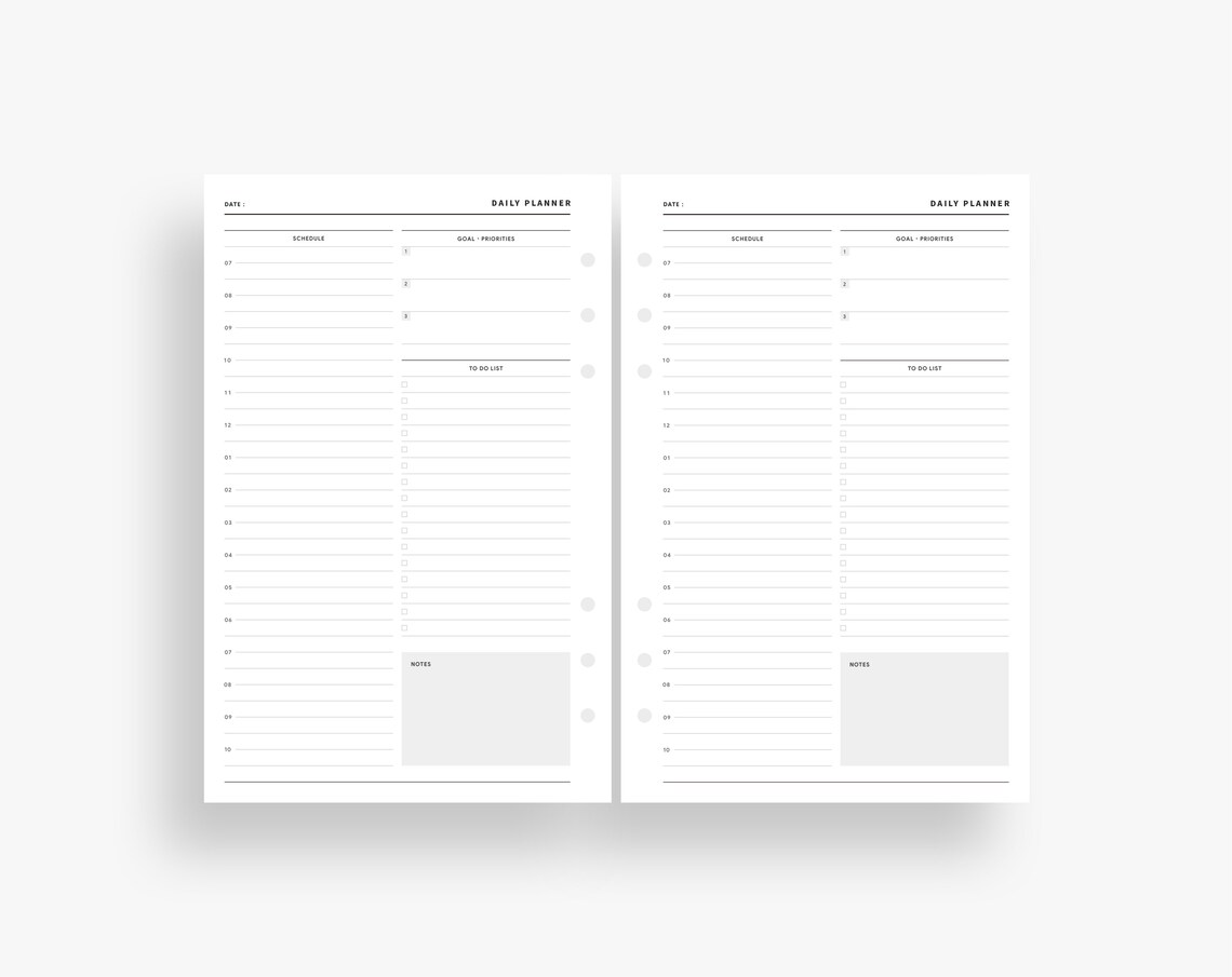 Daily planner printable daily to do list daily schedule etsy