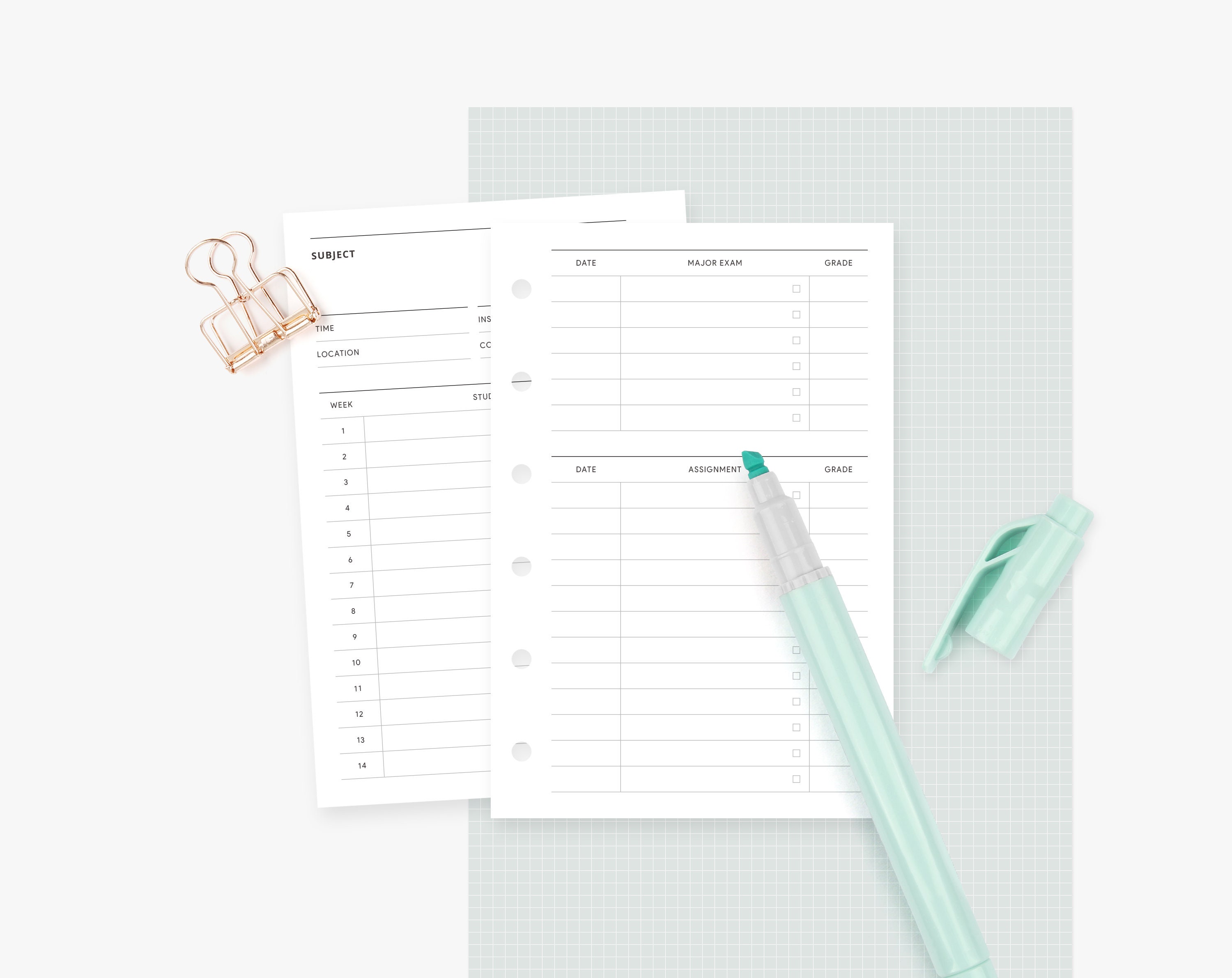 Pocket Inserts : Semester Planner, Student Planner Printable, Subject ...