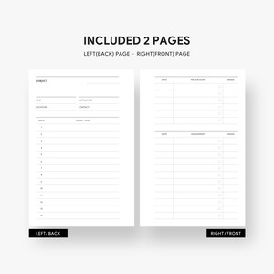 Pocket Inserts : Semester Planner, Student Planner Printable, Subject ...