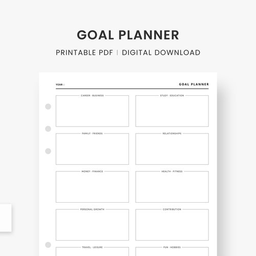 A5 Inserts : Goal Planner Printable Productivity Goals and - Etsy