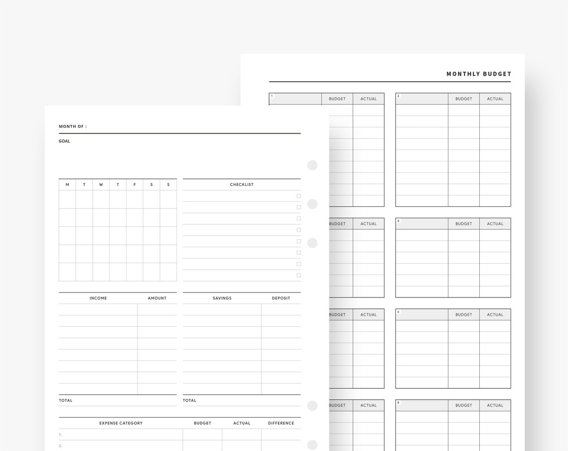 Monthly Budget Planner Printable, Budget Template With Monthly Calendar ...