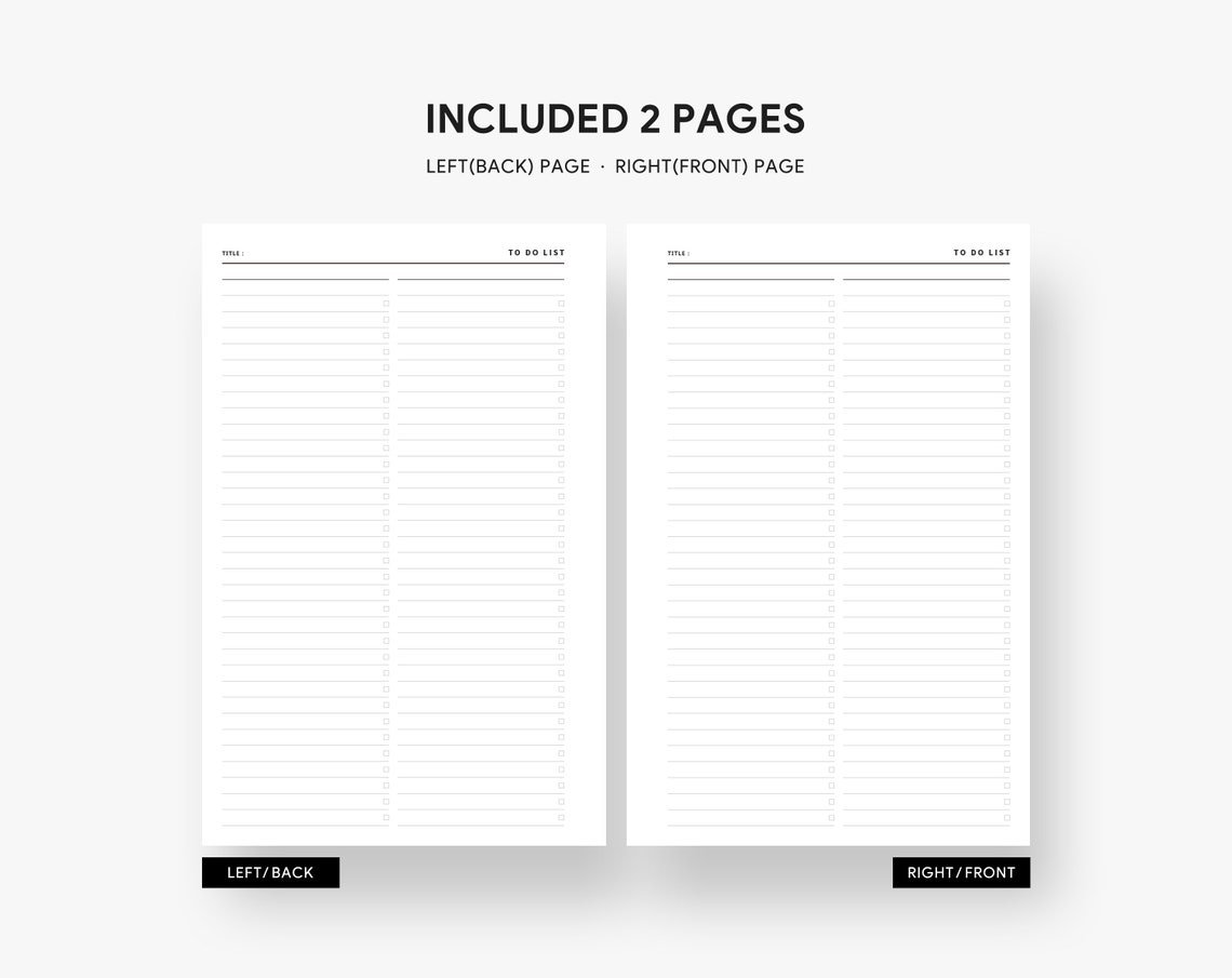 Printable to Do List Half Letter Inserts Check List - Etsy