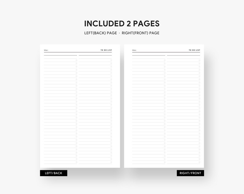 Printable to Do List Half Letter Inserts Check List Etsy