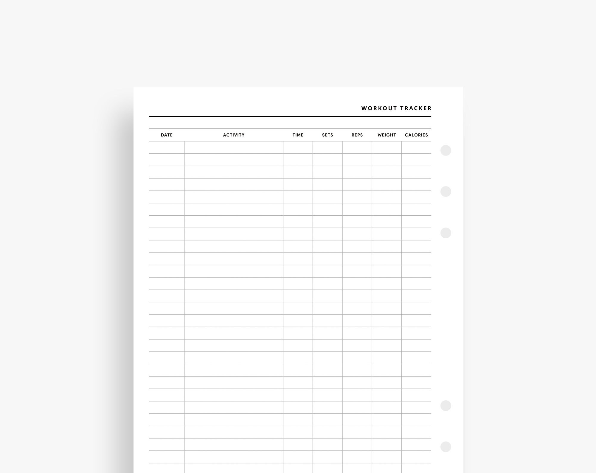 A5 Inserts : Workout Tracker Printable, Fitness Planner, Health Planner ...