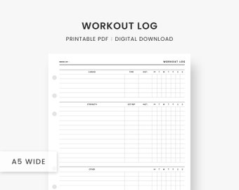 Workout Planner Printable Weekly Exercise Plan Fitness - Etsy