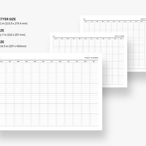Yearly Planner Printable, Year at a Glance, Desk and Wall Calendar, 12 ...