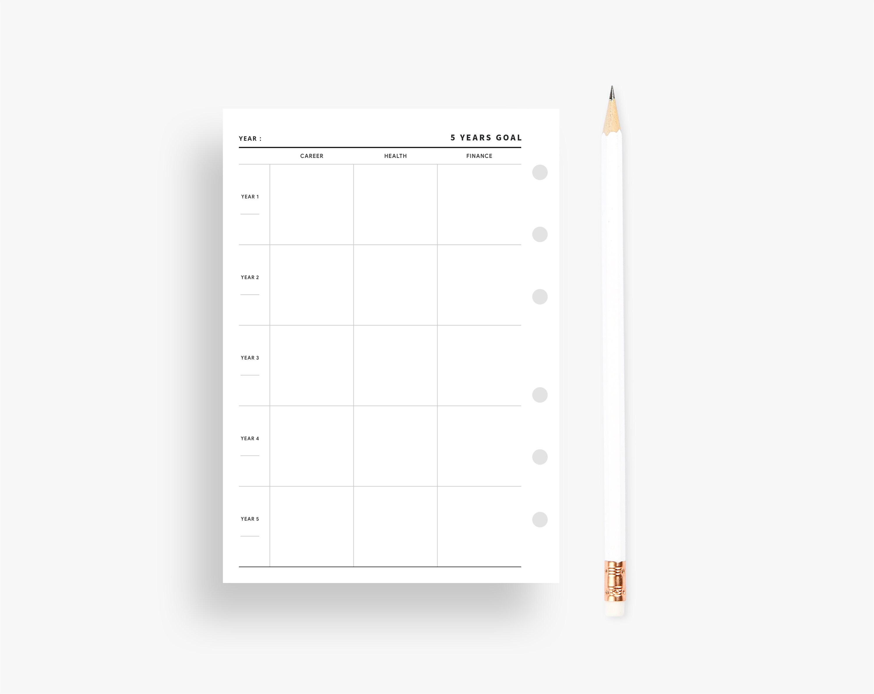 5 Year Plan, Goal Planner, Goal Tracker, Yearly Goal, 5 Years Goal ...