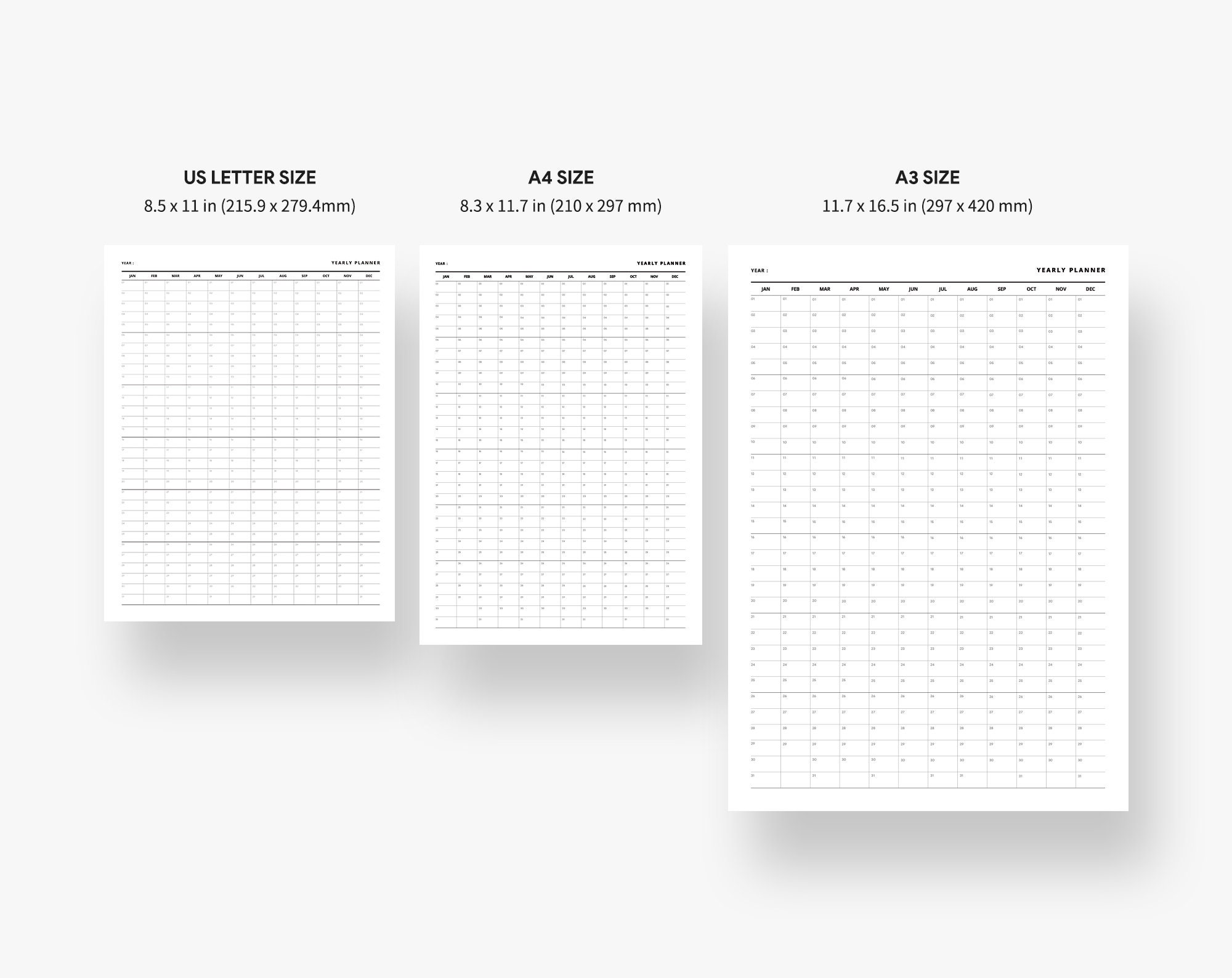 Year at a Glance Printable, Yearly Agenda & Overview Planner Insert ...