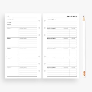 Personal Inserts : Meeting Planner, Meeting Notes Template, Discussion Notes, Meeting Minutes, Meeting Agenda, Meeting Pages Printable, PDF image 4