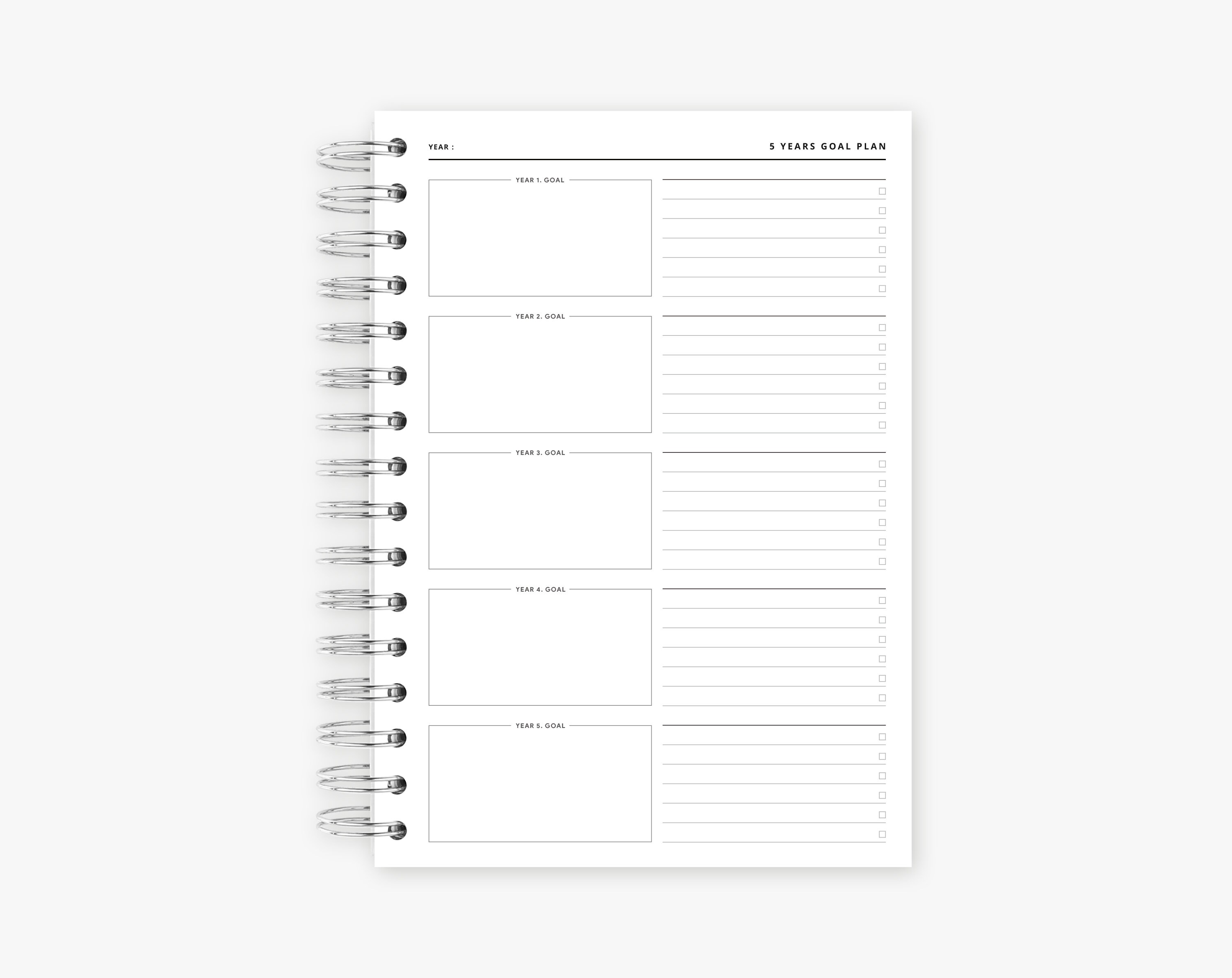 A5 Inserts 5 Year Plan 5 Year Goal Plan 5 Years Goal Plan 5 Year