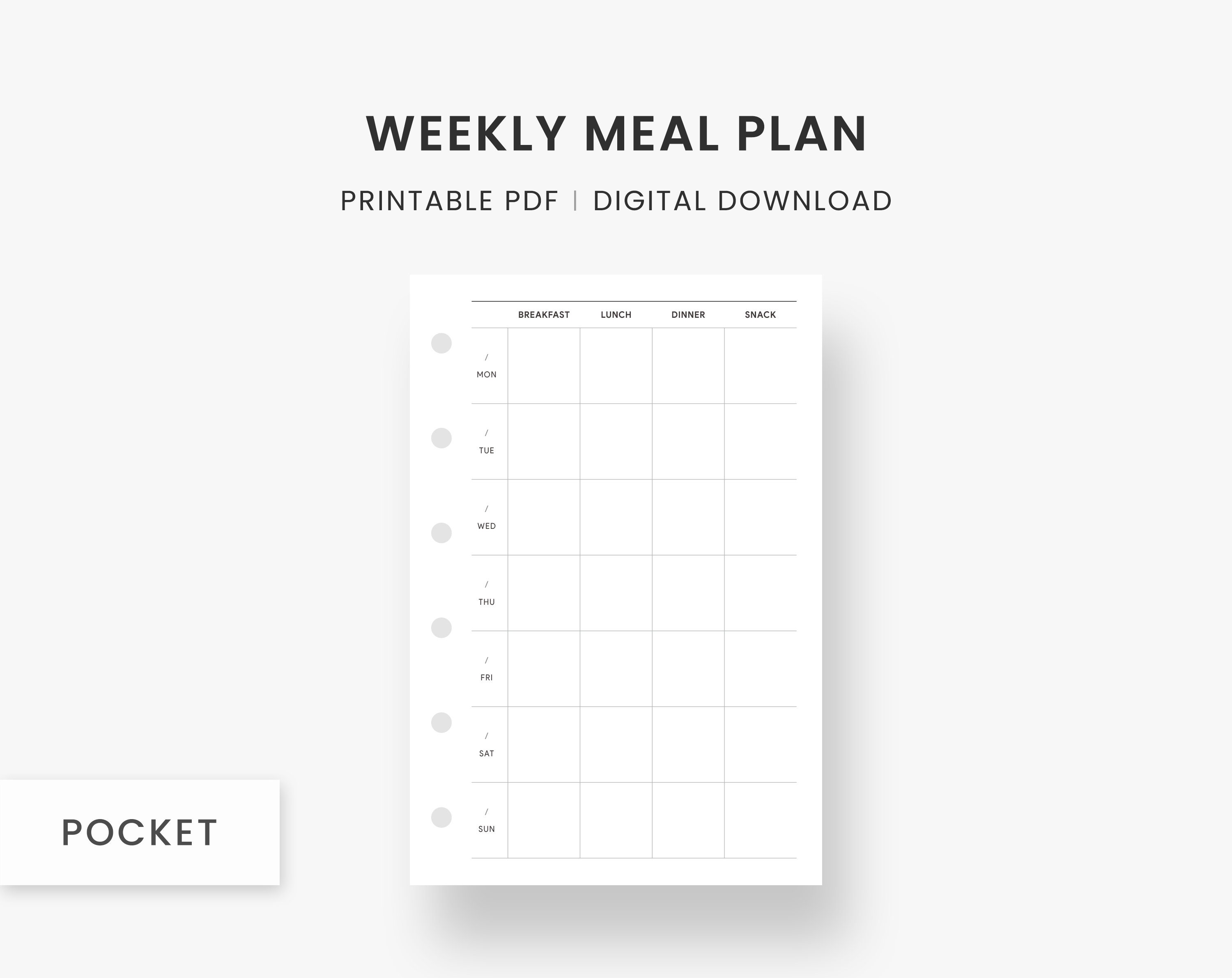 Pocket Inserts Weekly Meal Planner Printable Week Menu Plan Food pocket-inserts-weekly-meal-planner-printable-week-menu-plan-food