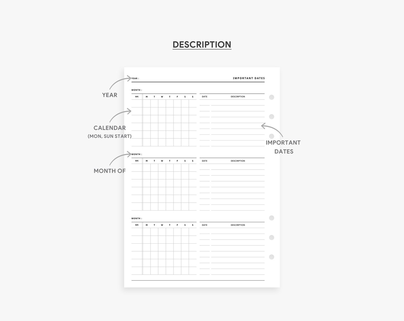 A5 Inserts Important Dates Monthly Calendar Birthday Dates a5-inserts-important-dates-monthly-calendar-birthday-dates