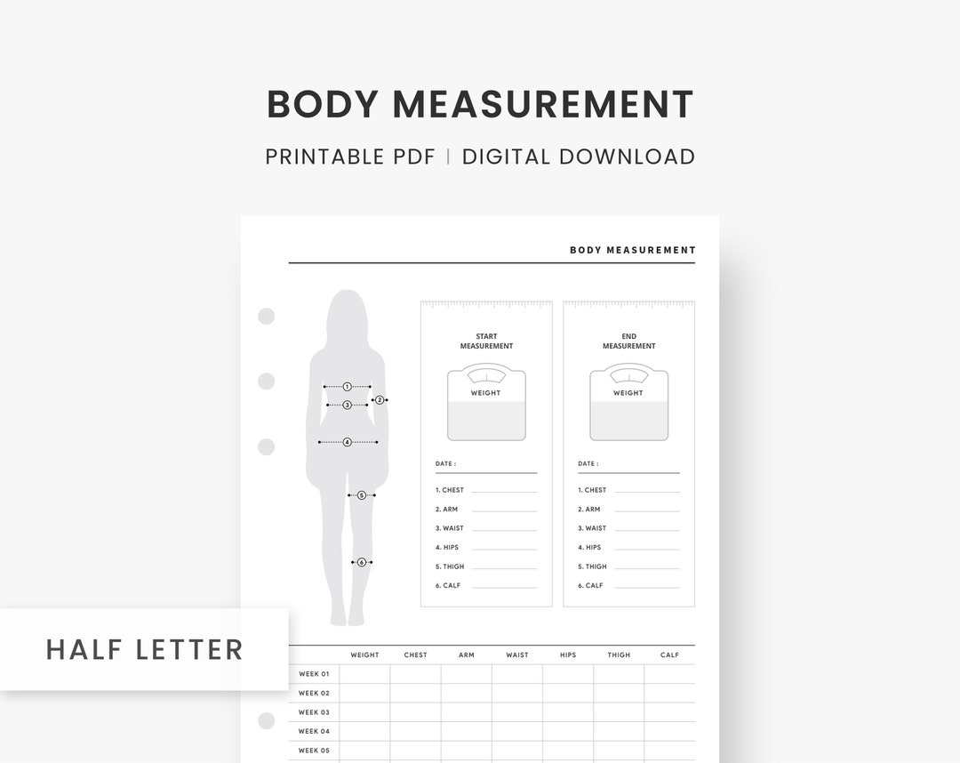 Health and Fitness Planner With Weight Tracker, Body Measurement ...