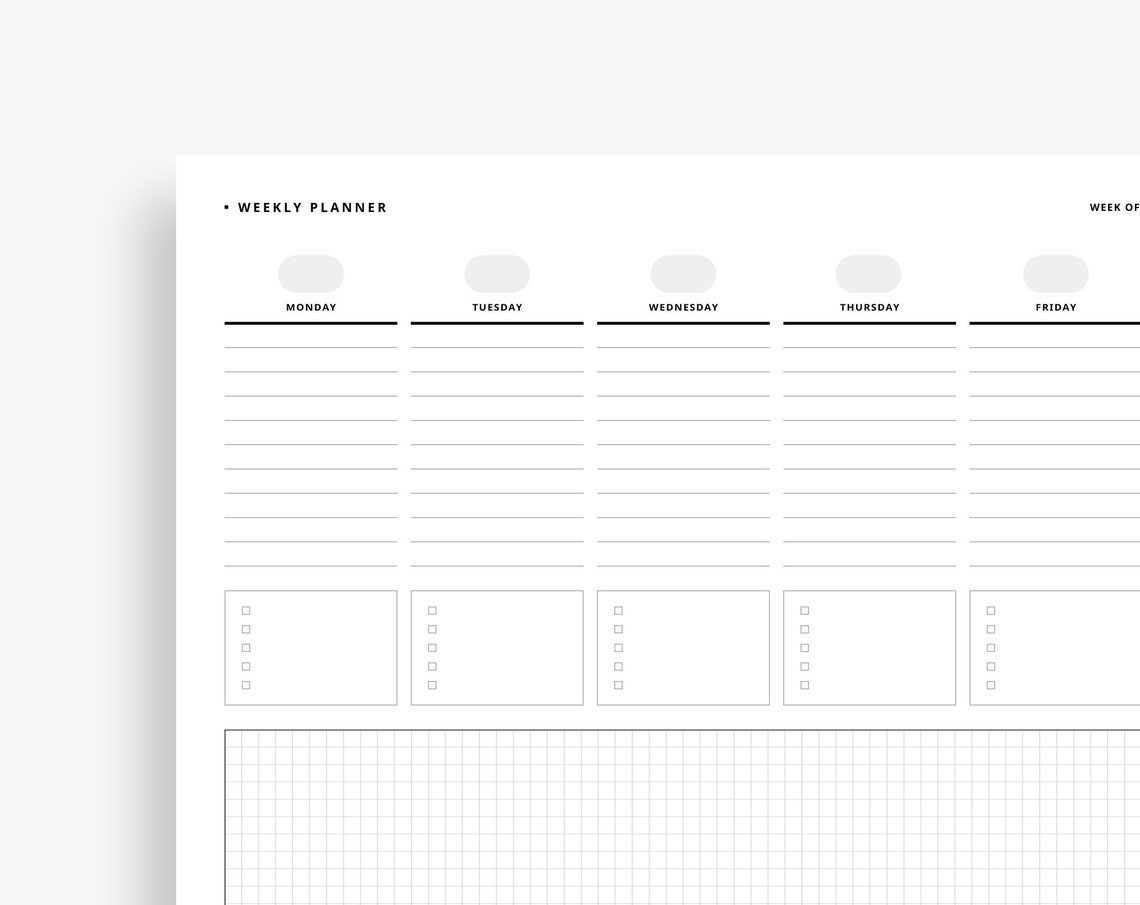 Printable Weekly A4, Letter Size Planner, Undated Weekly Schedule Desk