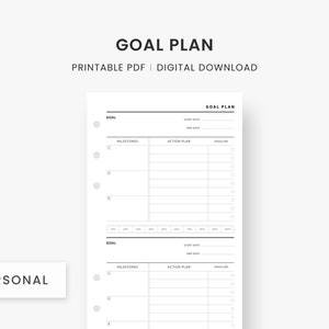 Personal Inserts : Goal Planner, Goal Setting Planner, Personalized Planner, Goal Tracker, Goal Journal, Year Goal Planner, Goal Printable
