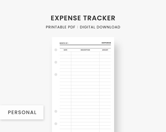 Personal Size Inserts : Printable Financial Planner Expense - Etsy