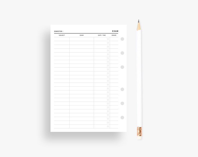 Exam Tracker, Exam Planner, Exam Schedule, Study Planner Printable ...
