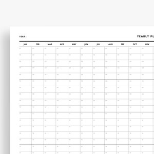 Year at a Glance Printable, Yearly Agenda & Overview Planner Insert ...