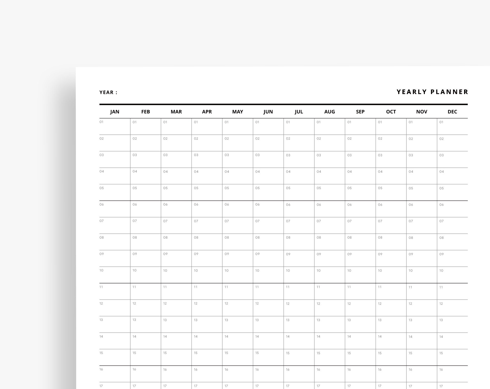 Year at a Glance Printable, Yearly Agenda & Overview Planner Insert ...
