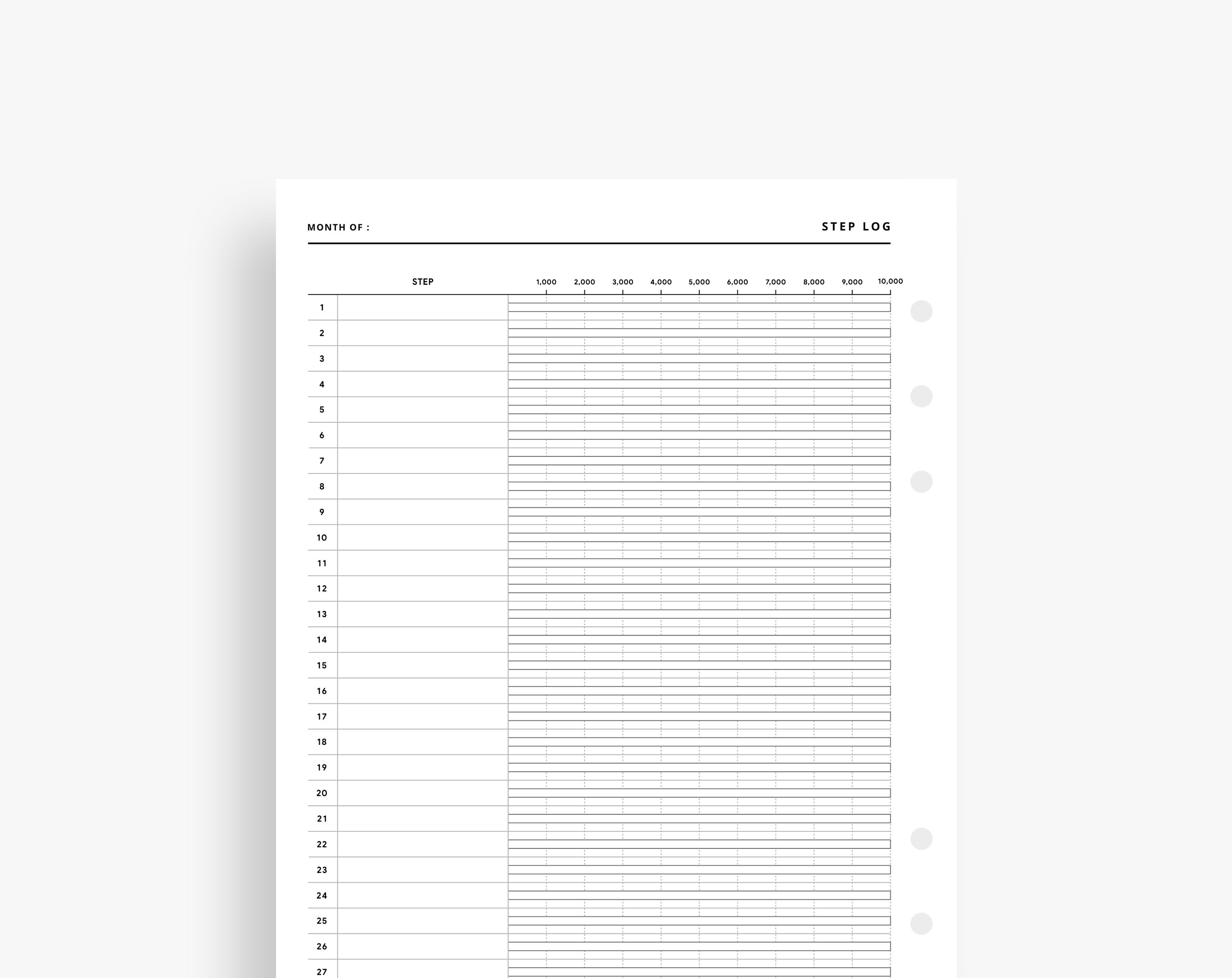 A5 Inserts : Step Tracker Printable, Step Challenge, Health, Fitness ...