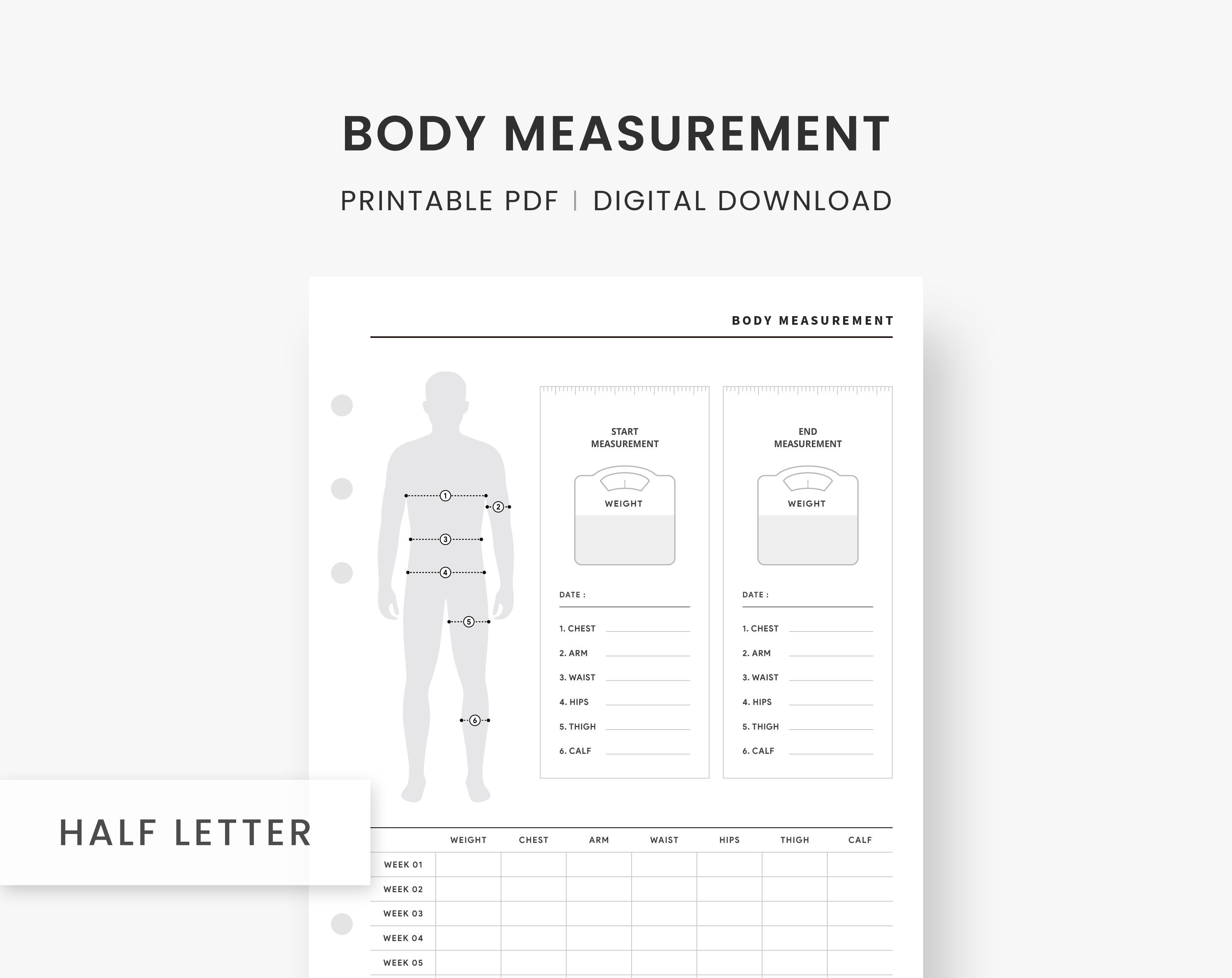 32+ Printable Male Body Measurements Chart