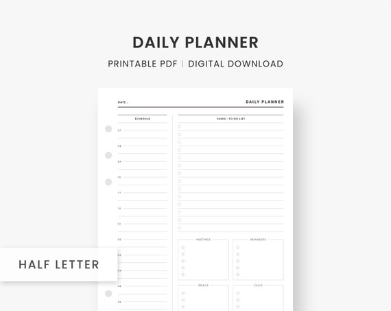 Business Planner Daily Planner Printable Work Planner Daily | Etsy