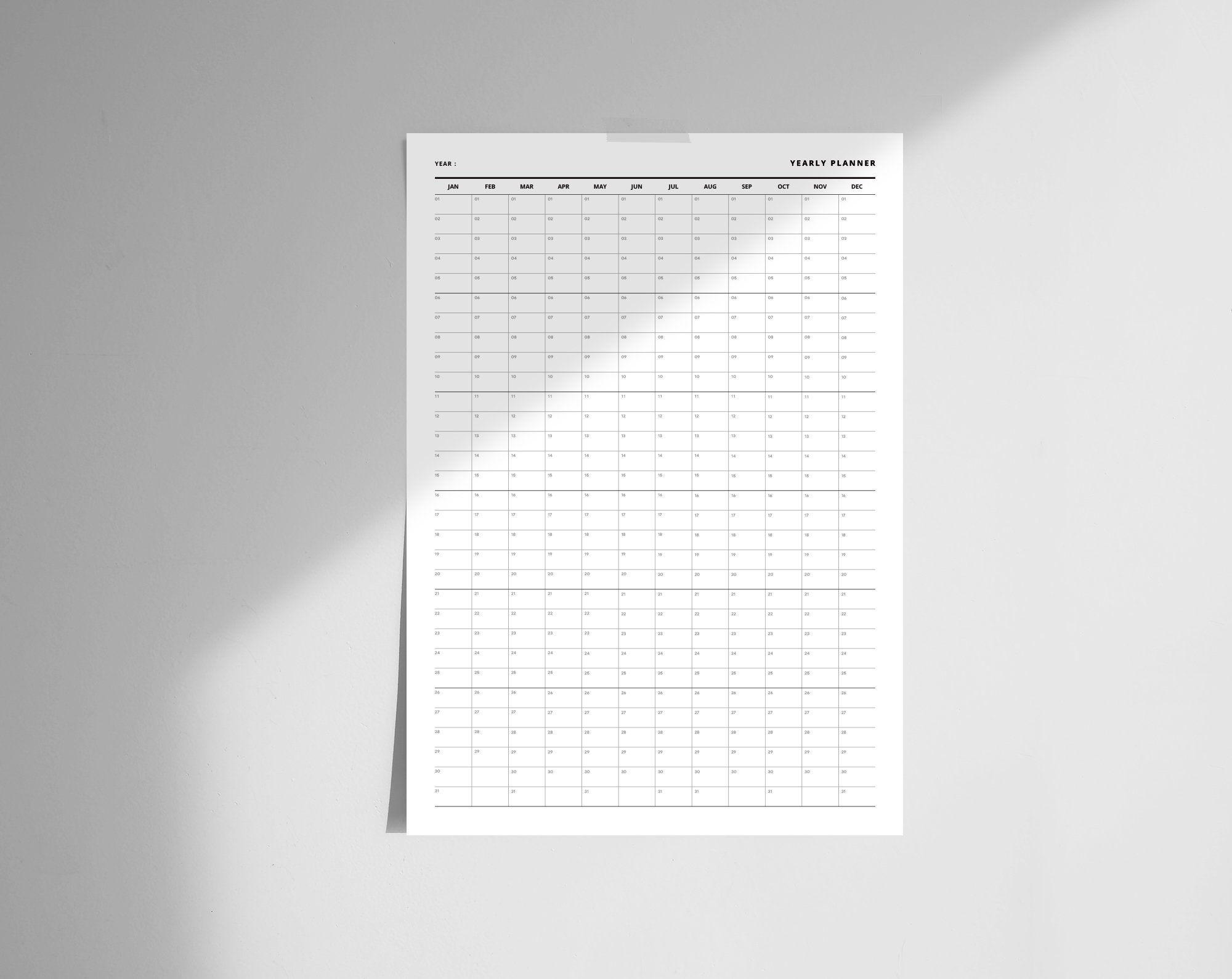 Year at a Glance Printable, Yearly Agenda & Overview Planner Insert ...