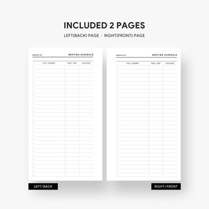 Encarts personnels : Calendrier des réunions, Planificateur de réunion, Liste des réunions, Planificateur daffaires, Planificateur de travail, Planificateur de productivité, Planificateur minimaliste image 7