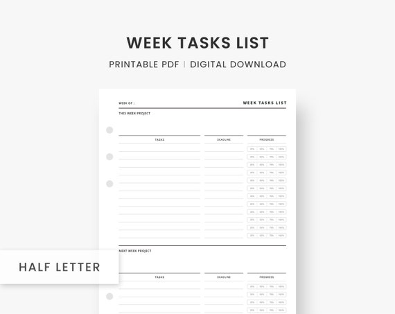 Task List Business Planner Printable Work Planner Task - Etsy