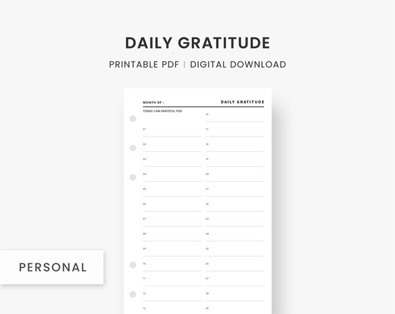 Gratitude Planner Gratitude Printable Daily Gratitude Page - Etsy