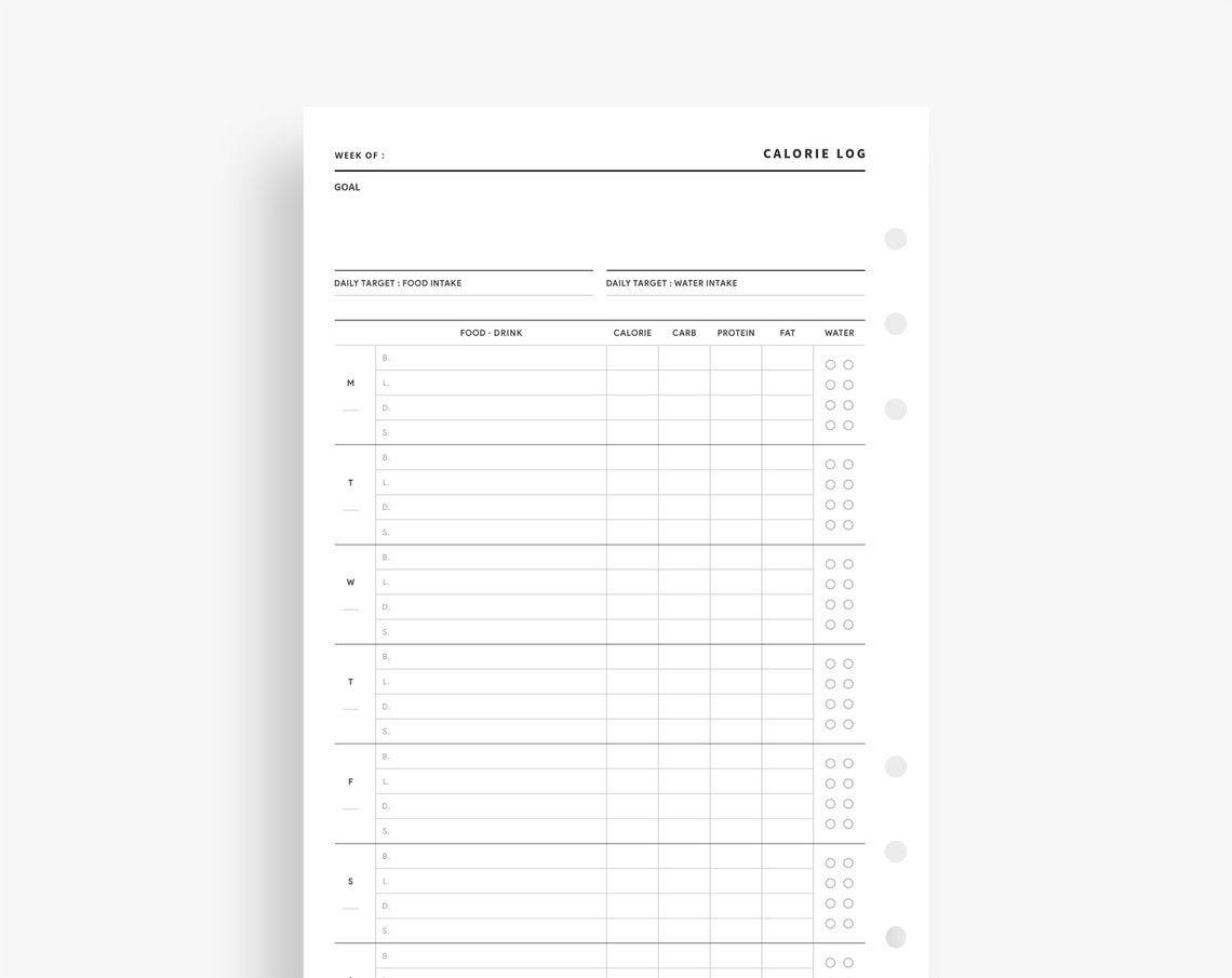 Daily Calorie Tracker Printable Calorie Counter Template With Goal Daily calorie tracker printable calorie counter template with goal