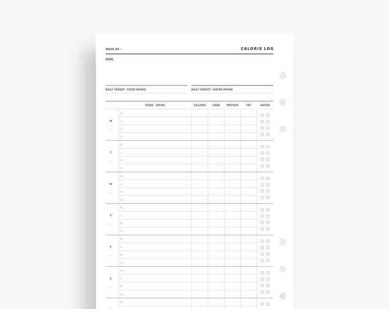 Daily Calorie Tracker Printable, Calorie Counter Template With Goal ...