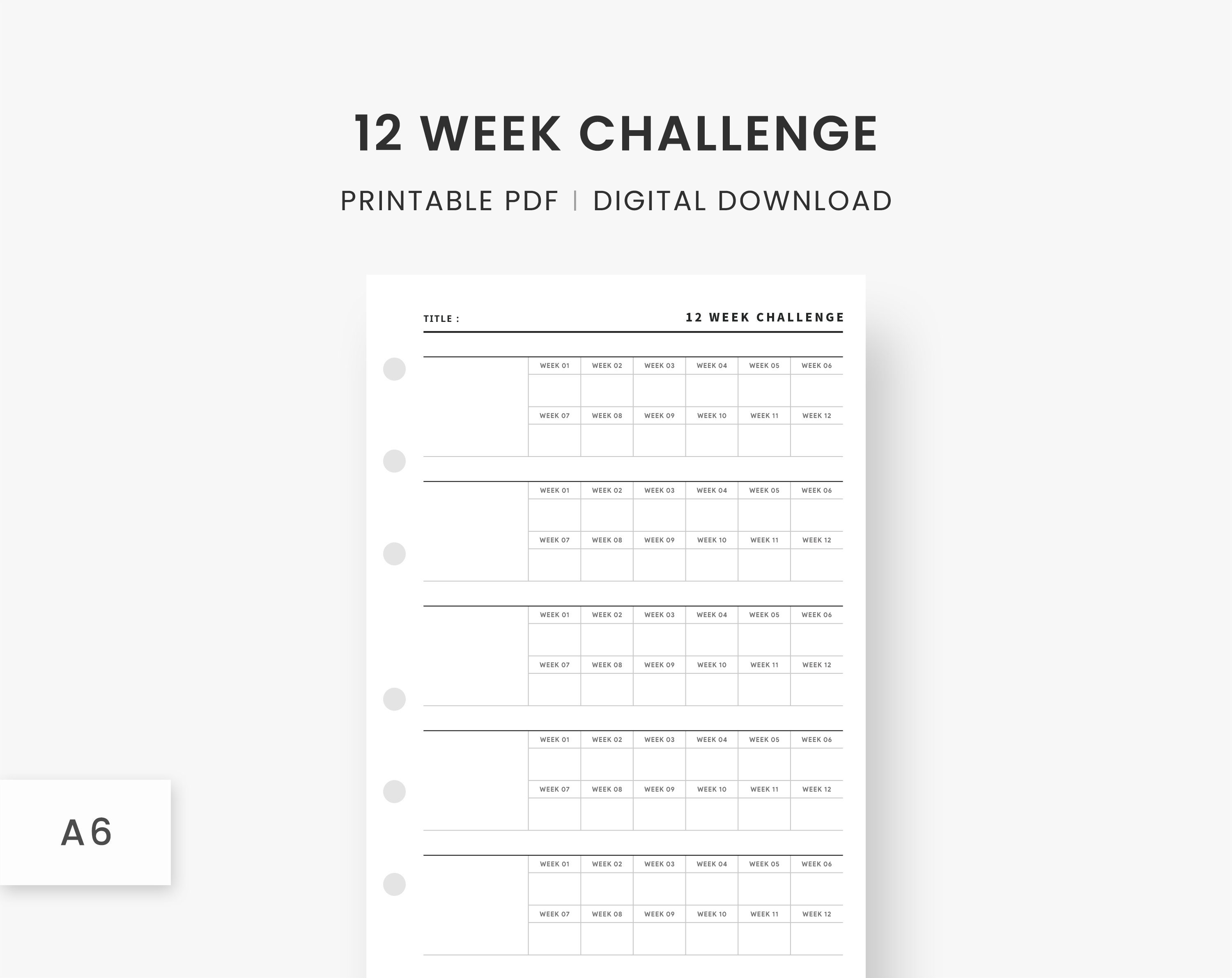 12 Week Challenge Habits Tracker 12 Week Tracker Challenge Tracker Goal Tracker Fitness Tracker Finance Tracker Challenge Printable Etsy