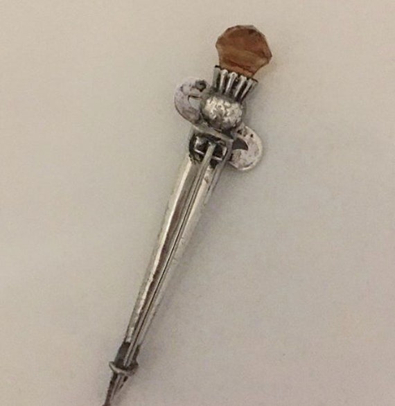 Antique victorian sterling silver scottish agate b