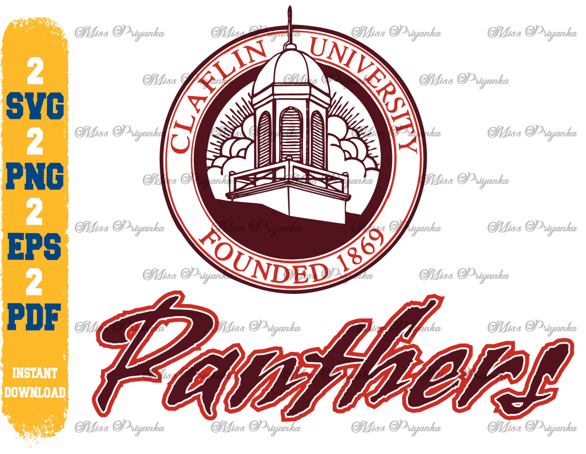 Claflin svg Claflin University svg Panthers svg Panthers Etsy