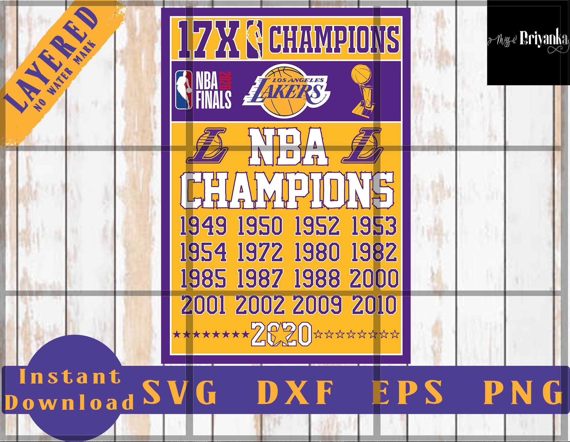 Lakers 17 Time Champions SVG 2020 NBA Champions SVG For Los Etsy