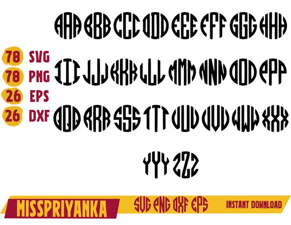 Download Monogram Svg Font Svg Personalized Initial Svg Png Letter Svg Etsy
