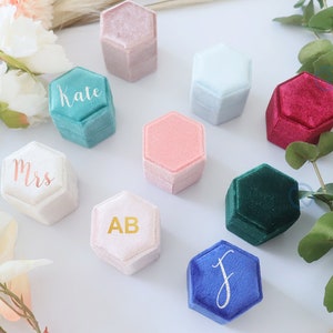 Personalized Ring Box For Wedding, Personalized Velvet Ring Box, Velvet Monogram Ring Box, Ring Box Wedding