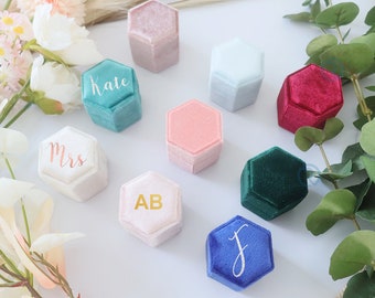 Personalized Ring Box For Wedding, Personalized Velvet Ring Box, Velvet Monogram Ring Box, Ring Box Wedding