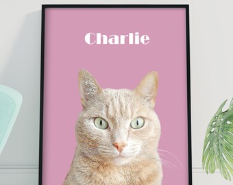 Custom Pet Portrait: Dog & Cat Framed Canvas Print