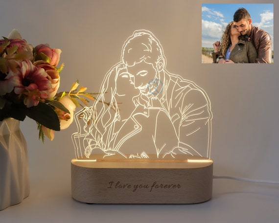 Lampe photo personnalisée 3D LED. Fabriquée en France !